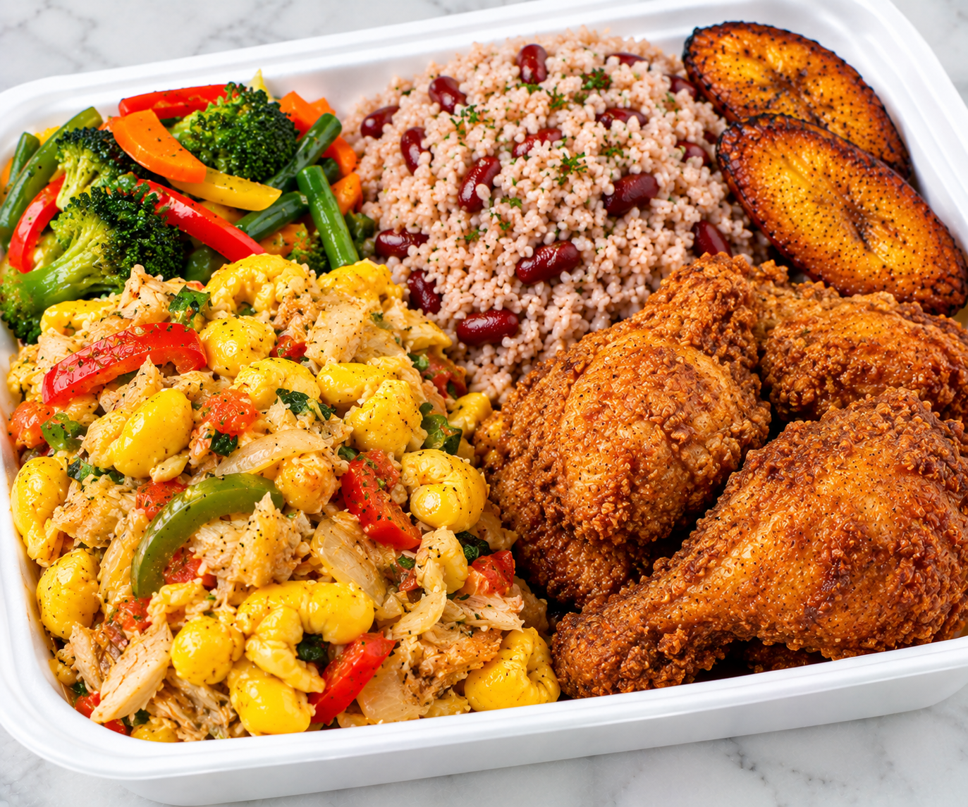 12 ACKEE & SALTFISH + FRIED CHICKEN