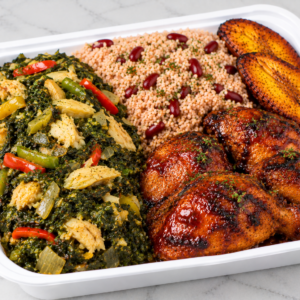 CALLALOO & SALTFISH + BBQ CHICKEN