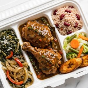 CALLALOO & SALTFISH + BROWN STEW CHICKEN